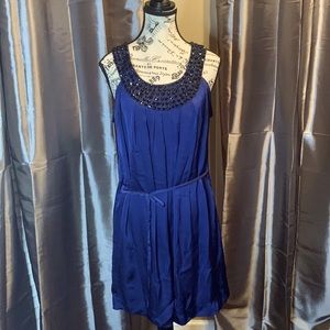 twentyone Navy Beaded Collar Mini-Dress